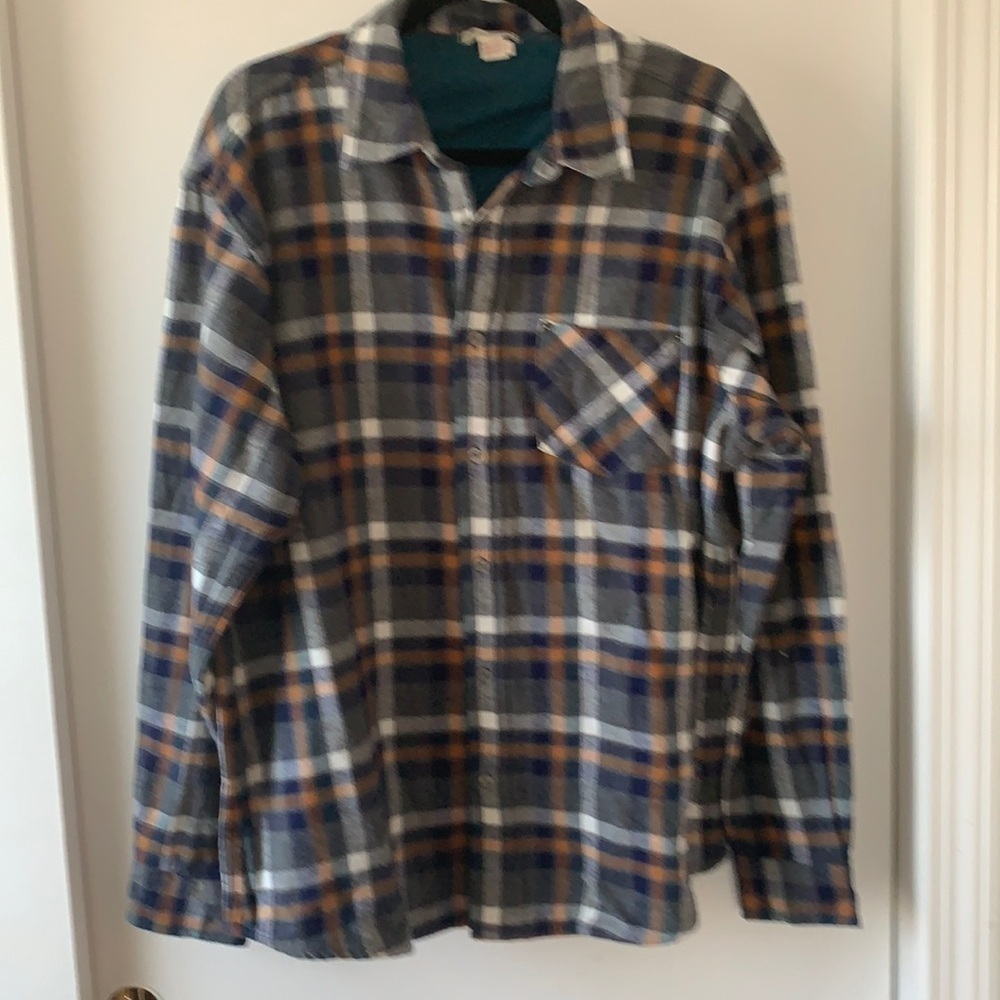 Carbon 2 Cobalt Lined Plaid Flannel Shirt L